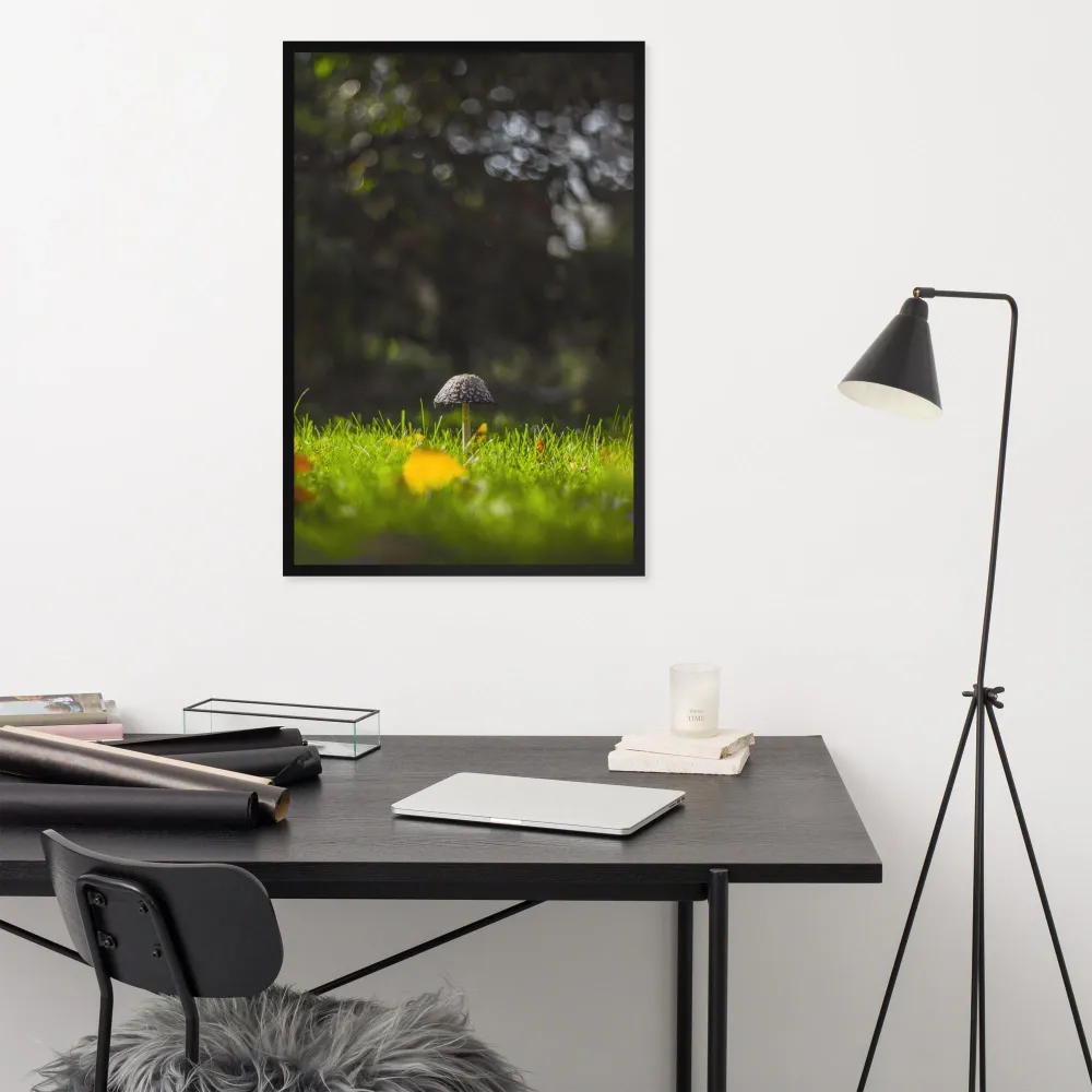 Póster con marco - Seta Negro Kuratoren von artlia