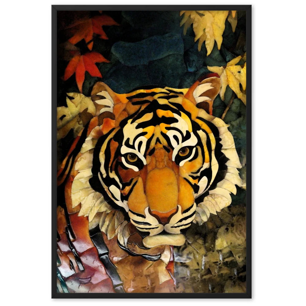 Tigre en otoño - cartel en un marco Negro Kuratoren von artlia