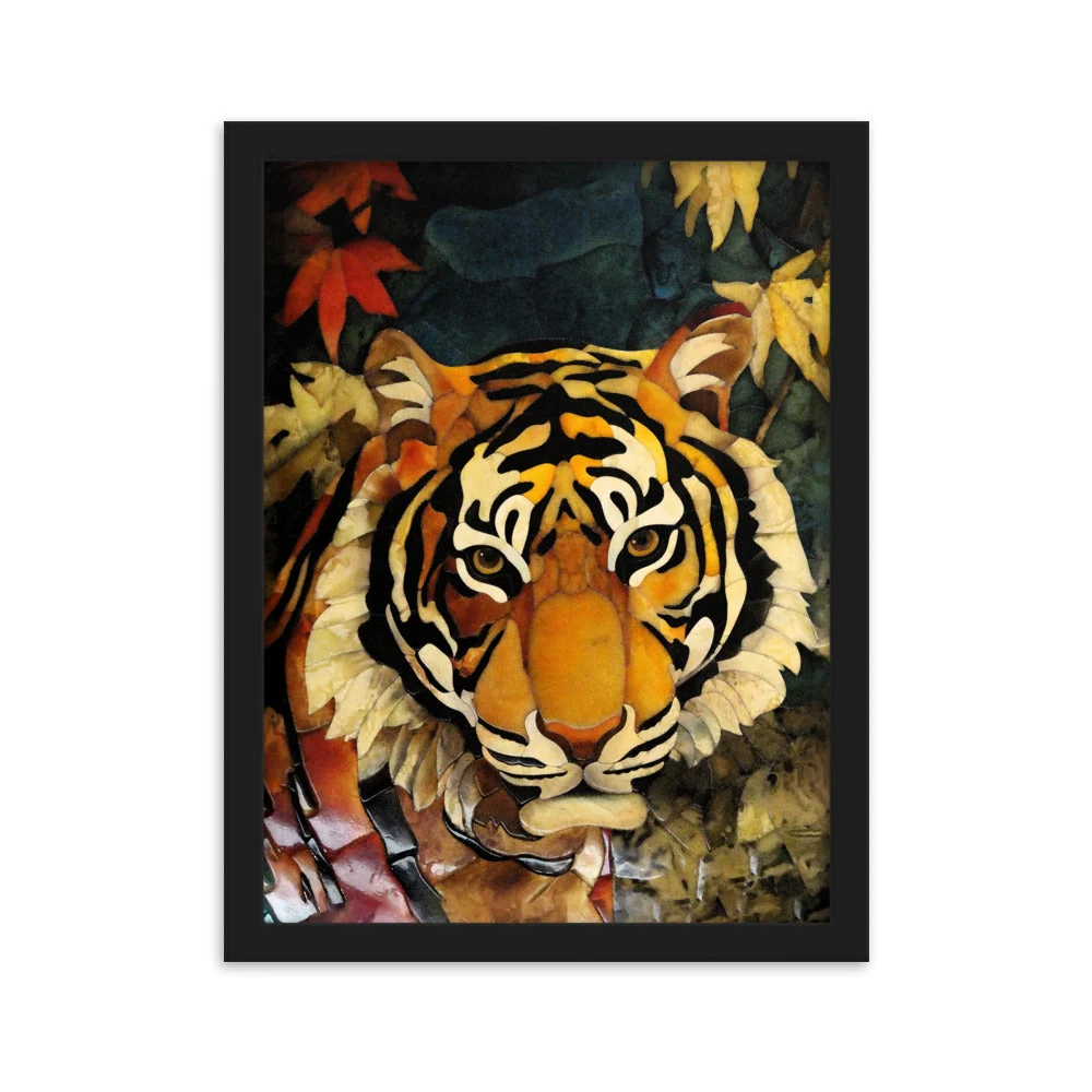 Tigre en otoño - cartel en un marco Negro Kuratoren von artlia