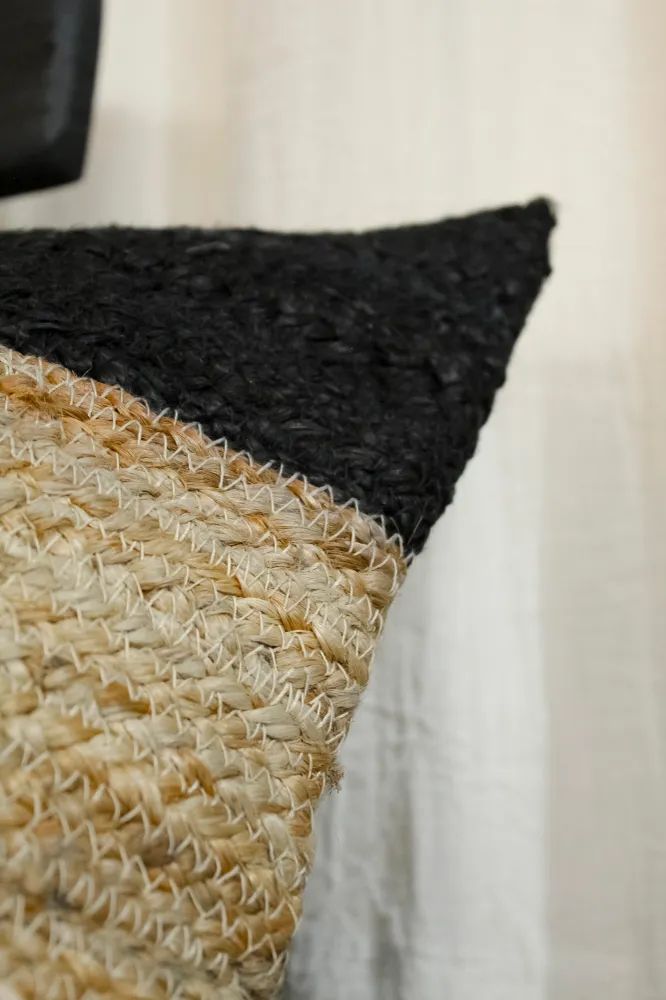 Cojín Yute Negro XL La Batea deco