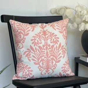 Funda Cojín Bordado Rosado La Batea deco