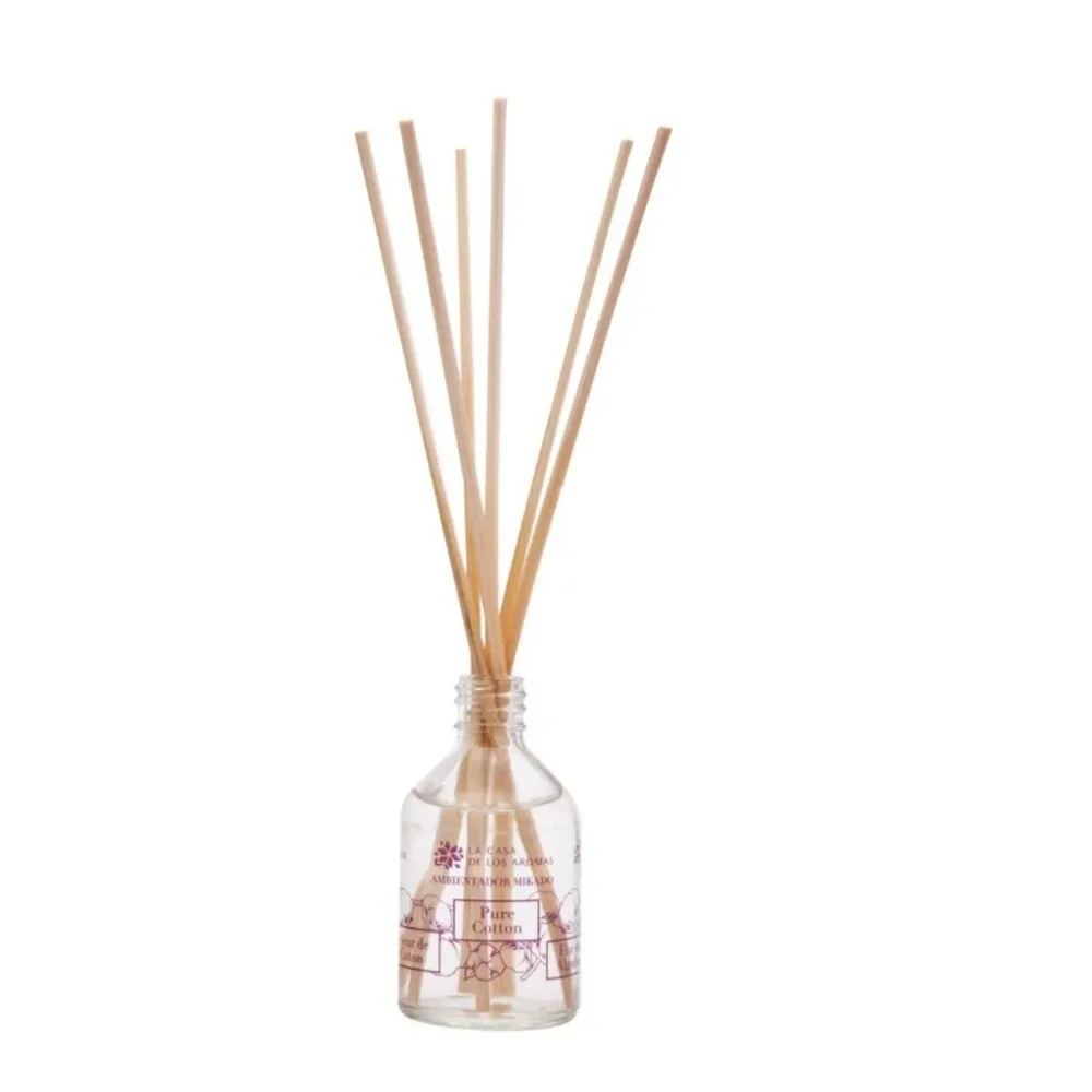 Mikado difusor 50ml aroma pure cotton. Más cómodo y seguro que las velas. Ambientador hogar, casa, habitación. Limpieza fl...