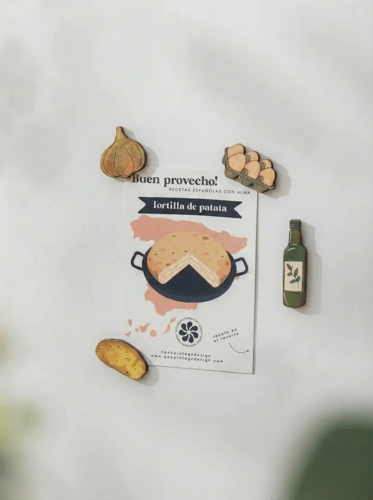 Recetas de imanes: Tortilla de patatas La Vecina Compras
