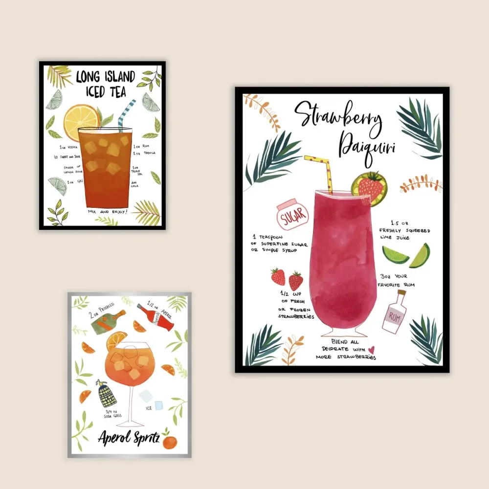 Strawberry Daiquiri Recipe Art Print La Vida en Comida