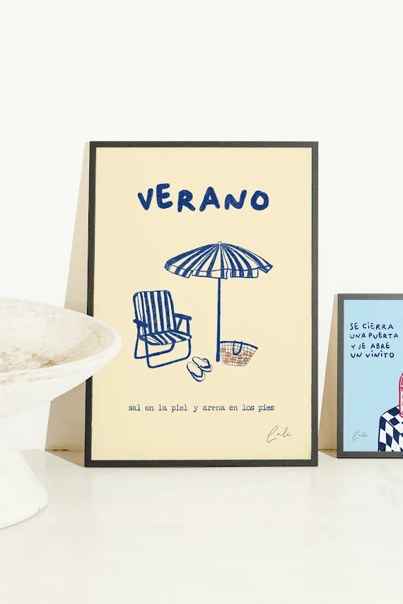 Lámina Verano: sal en la piel y arena en los pies Lali