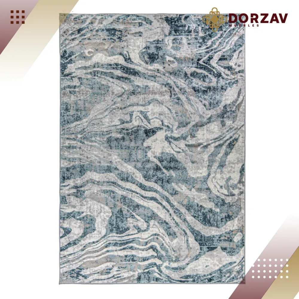 Tapete Decorativo Erzin T9005 Azul / Crema – Abstracto · Interior 160x230cm LAVIN