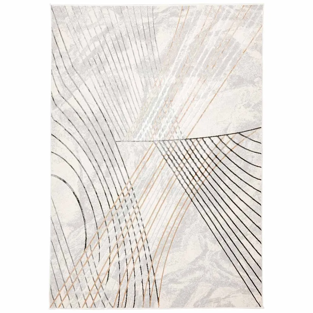 Tapete Decorativo Fatima T2326 Gris / Crema – Geométrico · Interior 60x90cm LAVIN