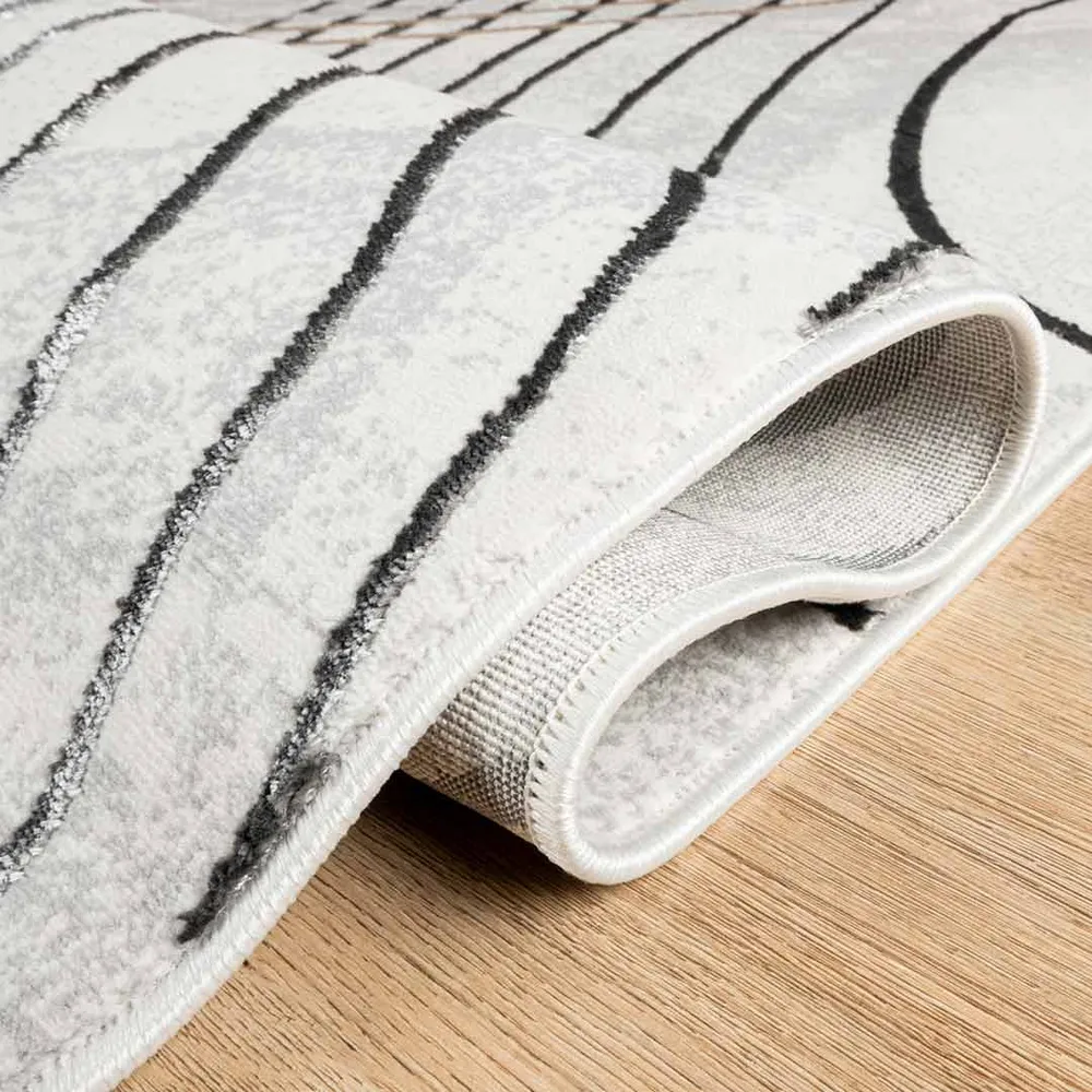 Tapete Decorativo Fatima T2326 Gris / Crema – Geométrico · Interior 60x90cm LAVIN