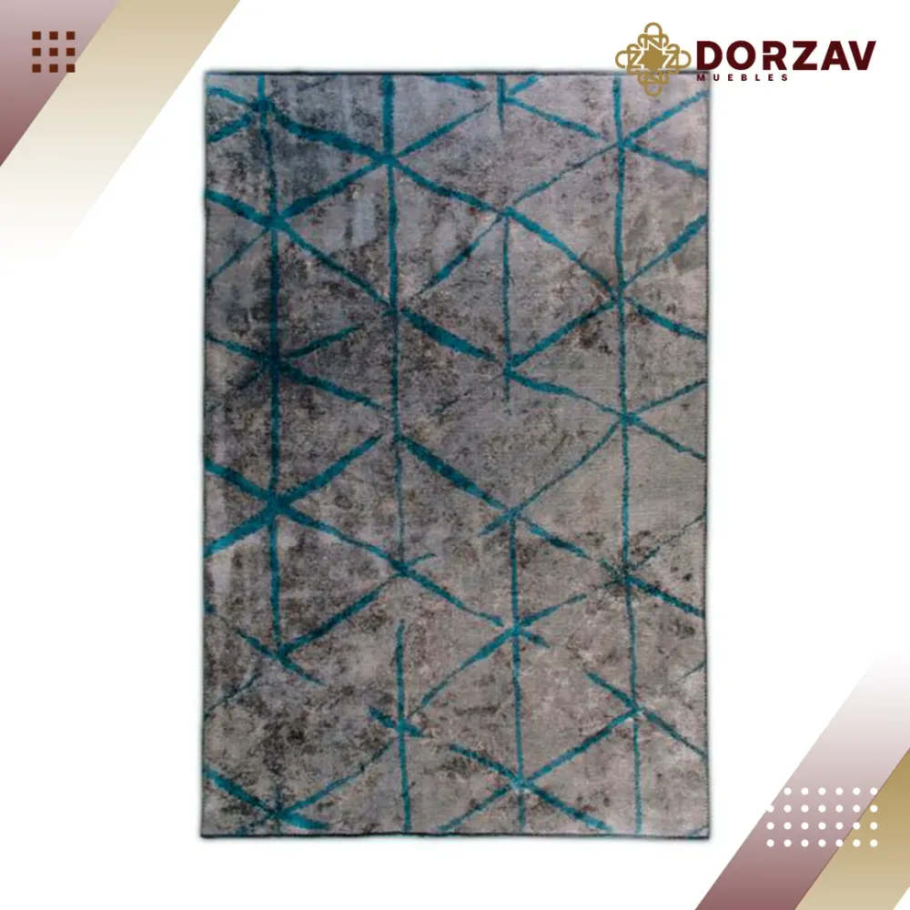 Tapete Decorativo Kabala T8004 Gris / Verde – Geométrico · Interior 60x90cm LAVIN