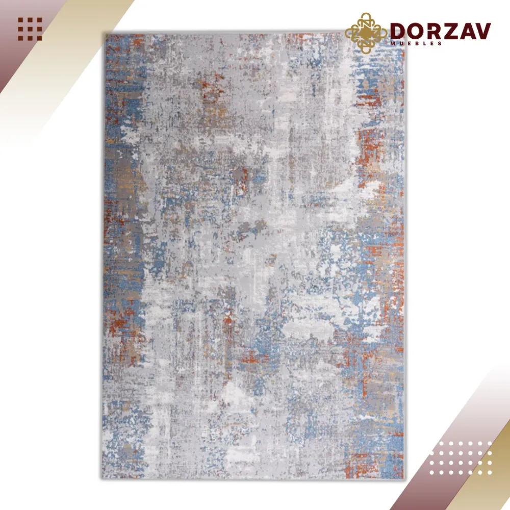 Tapete Decorativo Siena U2034 Azul / Ocre – Abstracto · Interior 60x90cm LAVIN