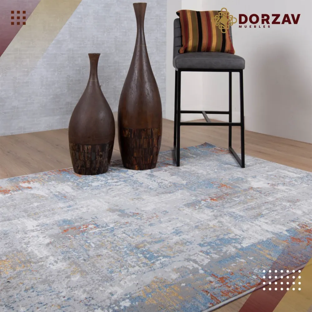 Tapete Decorativo Siena U2034 Azul / Ocre – Abstracto · Interior 60x90cm LAVIN