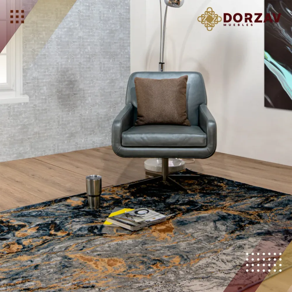 Tapete Decorativo Sirit T5127 Azul / Oro – Abstracto · Interior 240x330cm LAVIN