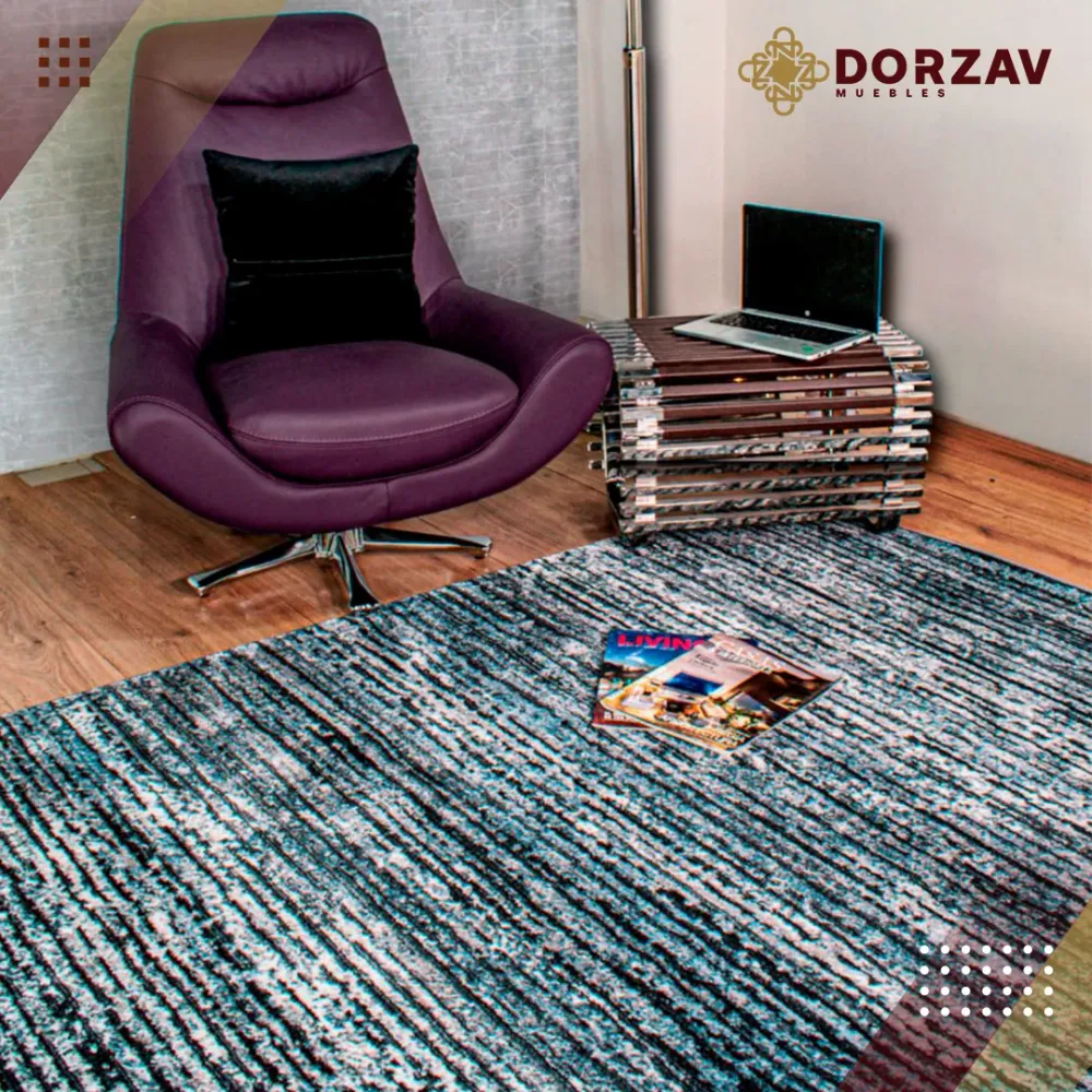 Tapete Decorativo Yenice T7009 Gris / Azul – Abstracto · Interior 160x230cm LAVIN