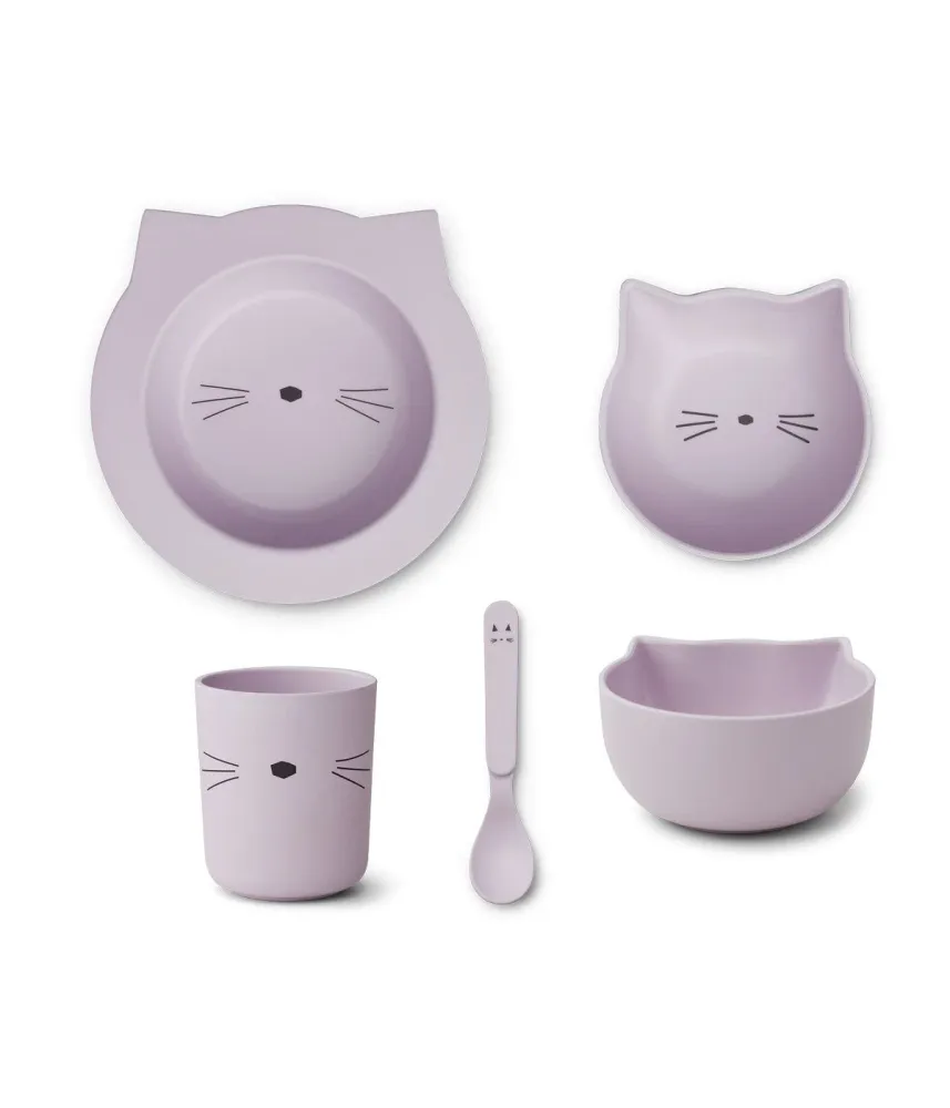 Conjunto Baby Joana - Gato Lavanda Claro Les Archives - Liewood