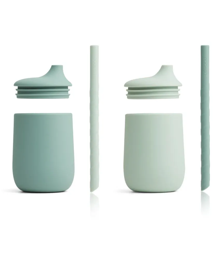 Juego de 2 vasos para sorber Ellis - Mezcla de menta Les Archives - Liewood