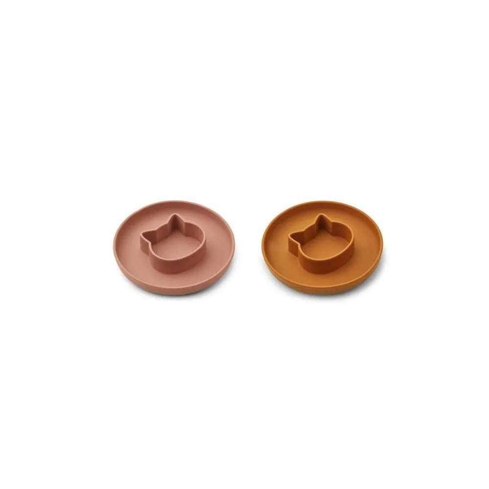 Plato infantil dos en uno - Pack de 2 Gordon - Cat Dark Rose/Mustard Mix Les Archives - Liewood