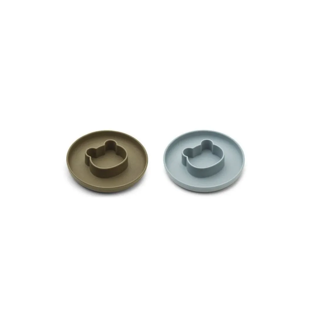 Plato infantil dos en uno - Pack de 2 Gordon - Mr Bear Blue Fog / Khaki Mix Les Archives - Liewood