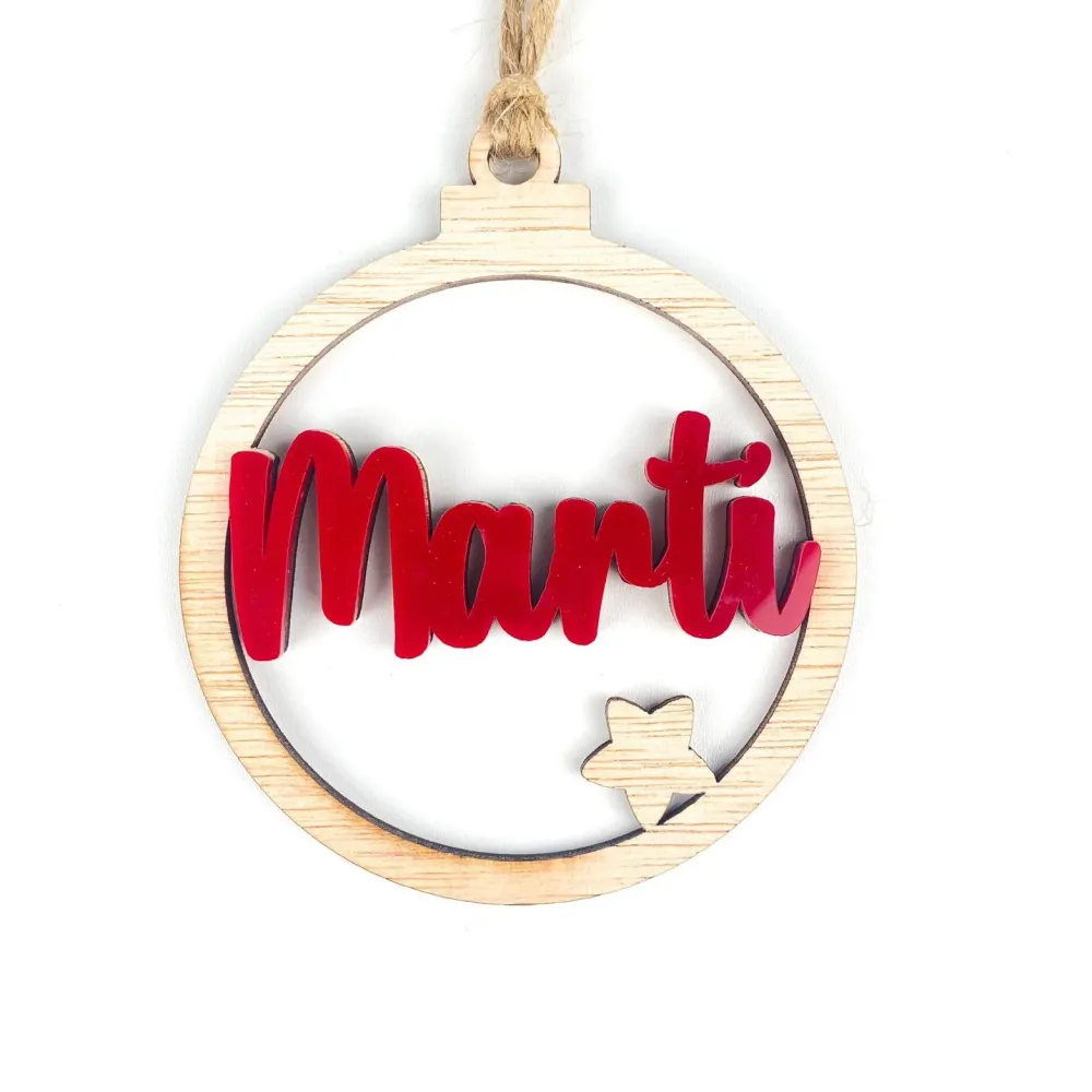 BOLA ESTRELLA MINI MADERA CLARITA NOMBRE COLORES LITTLE DREAMS