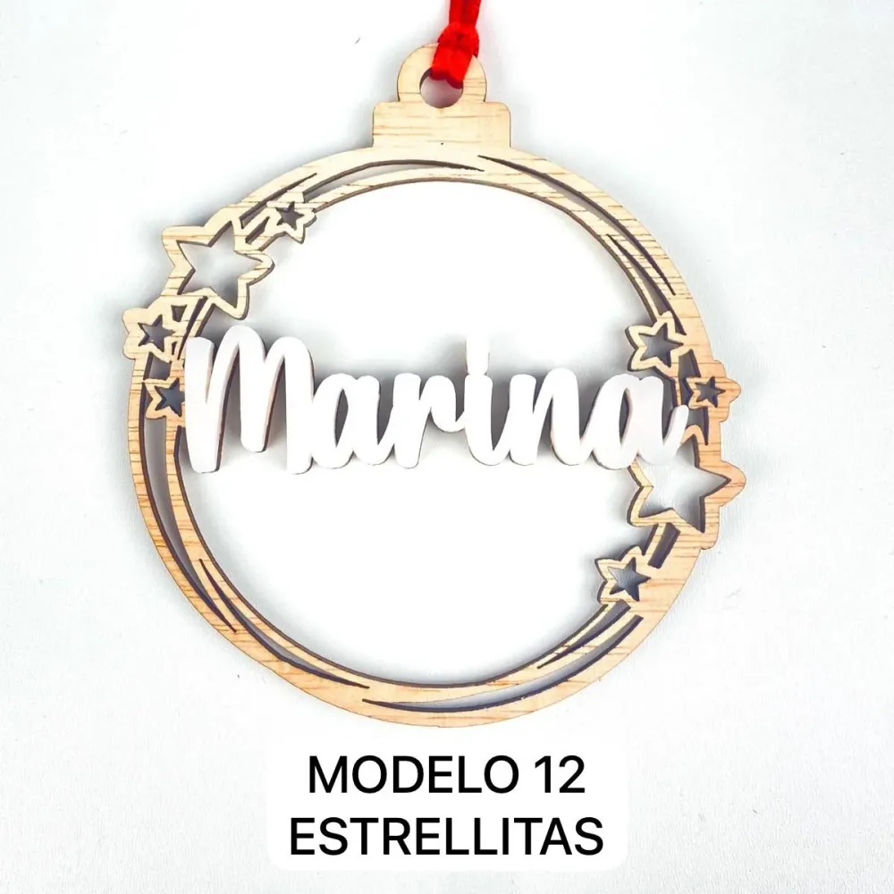 BOLA ESTRELLITAS MADERA CLARITA NOMBRE COLORES LITTLE DREAMS