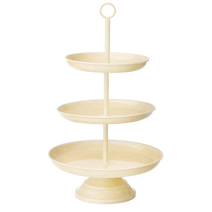 Frutero de tres niveles Alora en color crema (52 cm) LittleLovely