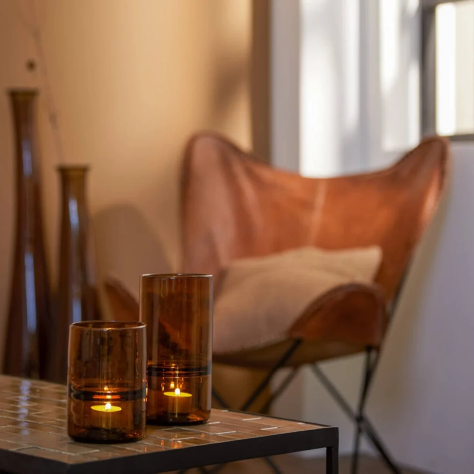 Porta velas - glass brown LL