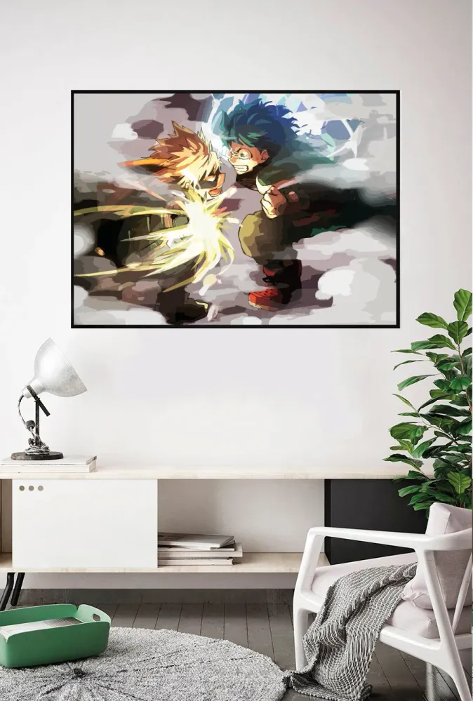Lámina Bakugo vs Deku Estucado