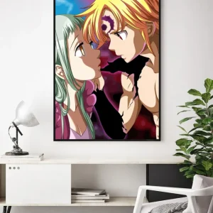 Lámina Elisabeth y Meliodas Estucado