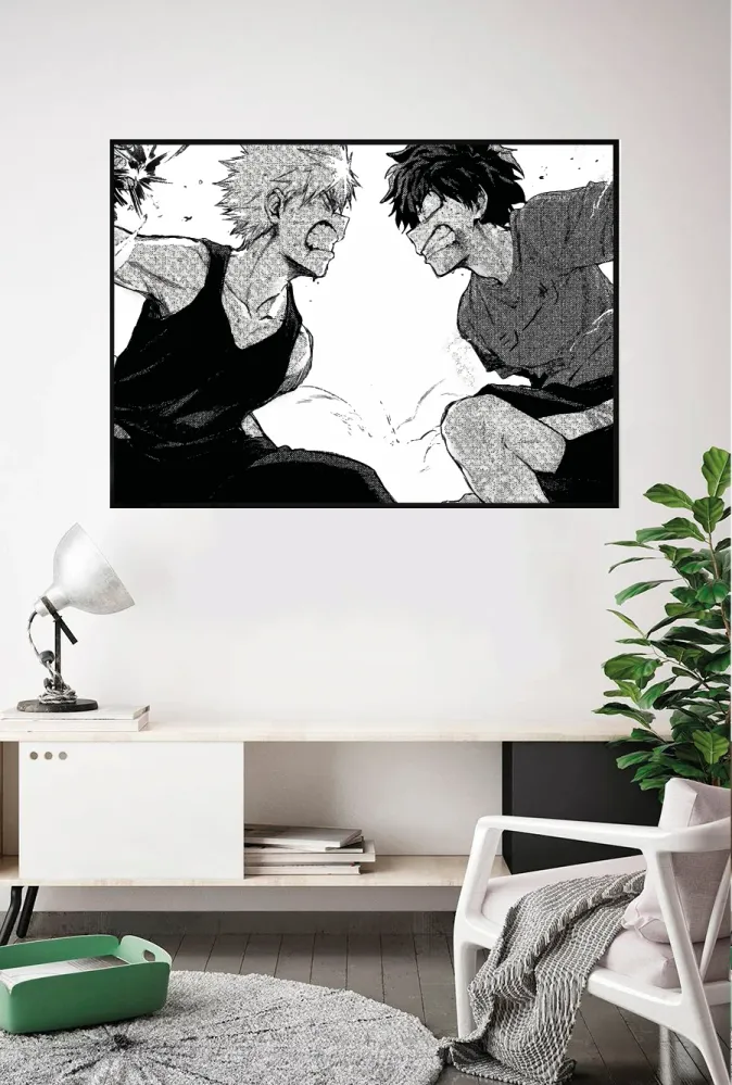 Lámina Izuku Midoriya vs Katsuki Bakugo Estucado