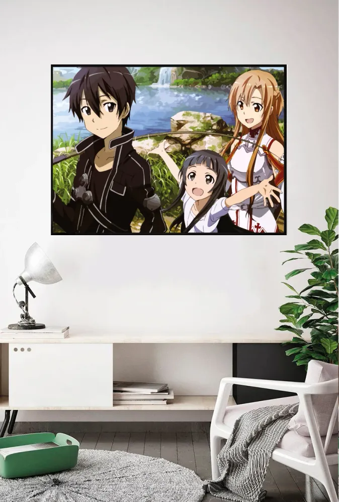 Lámina Kirito Asuna y Yuic Estucado