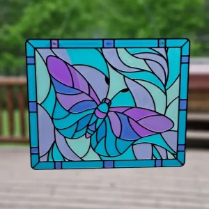 Lámina mariposa efecto vidriera