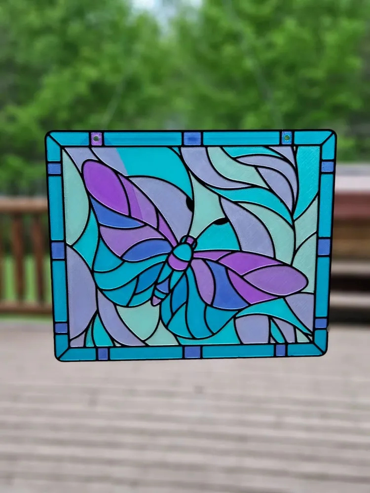 Lámina mariposa efecto vidriera