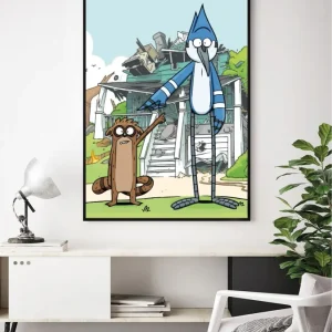 Lámina Mordecai y Rigby Historias Corrientes Estucado
