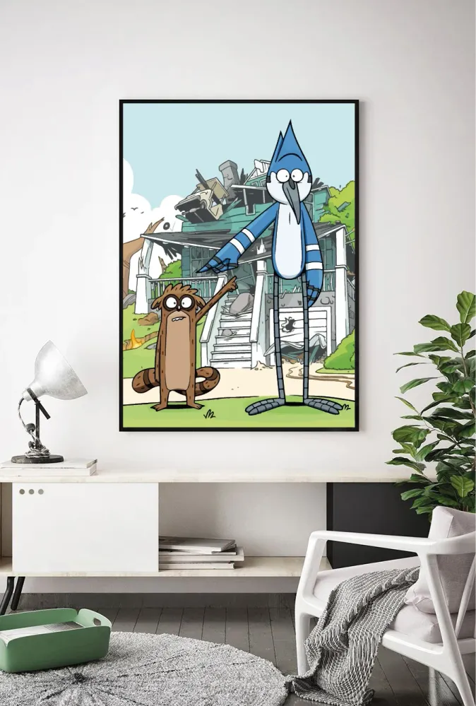 Lámina Mordecai y Rigby Historias Corrientes Estucado