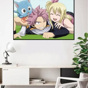 Lámina Natsu Lucy y Happy Estucado