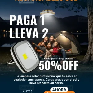 Lámpara Led Solar Usb Recargable Camping comobo 2 x 1