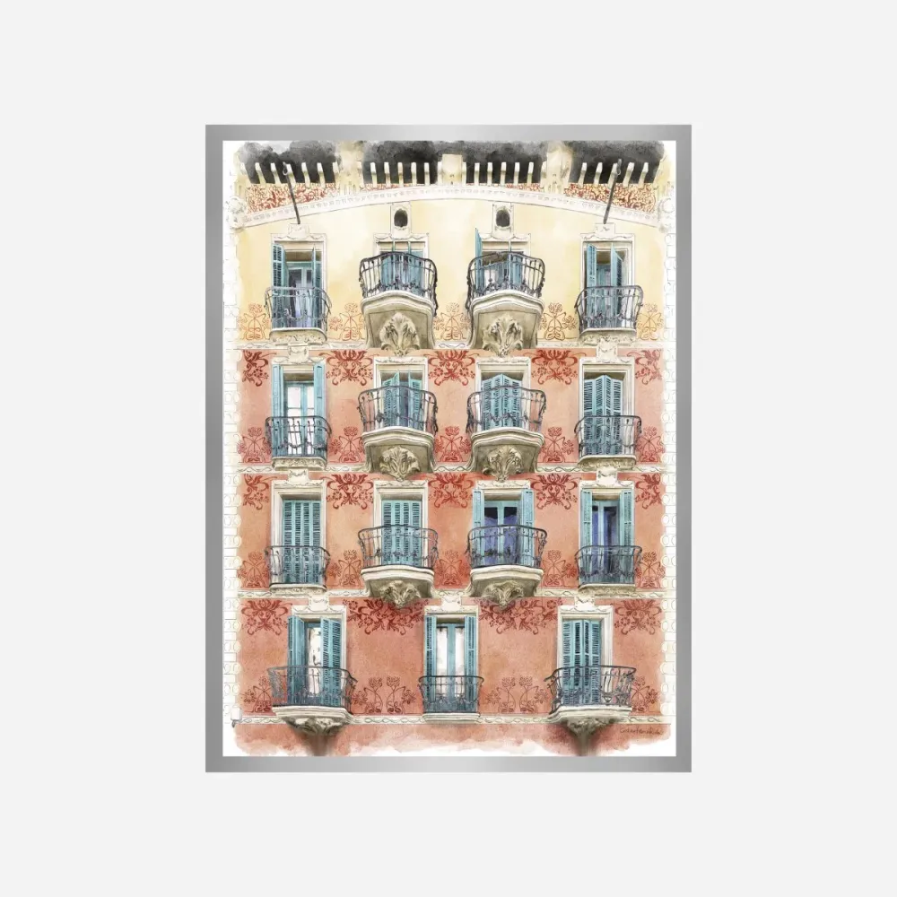 Balcones de Barcelona Amanecer Art Print A5 LNC Originals
