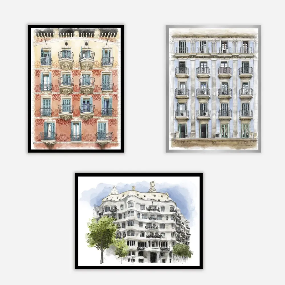 Balcones de Barcelona Amanecer Art Print A5 LNC Originals