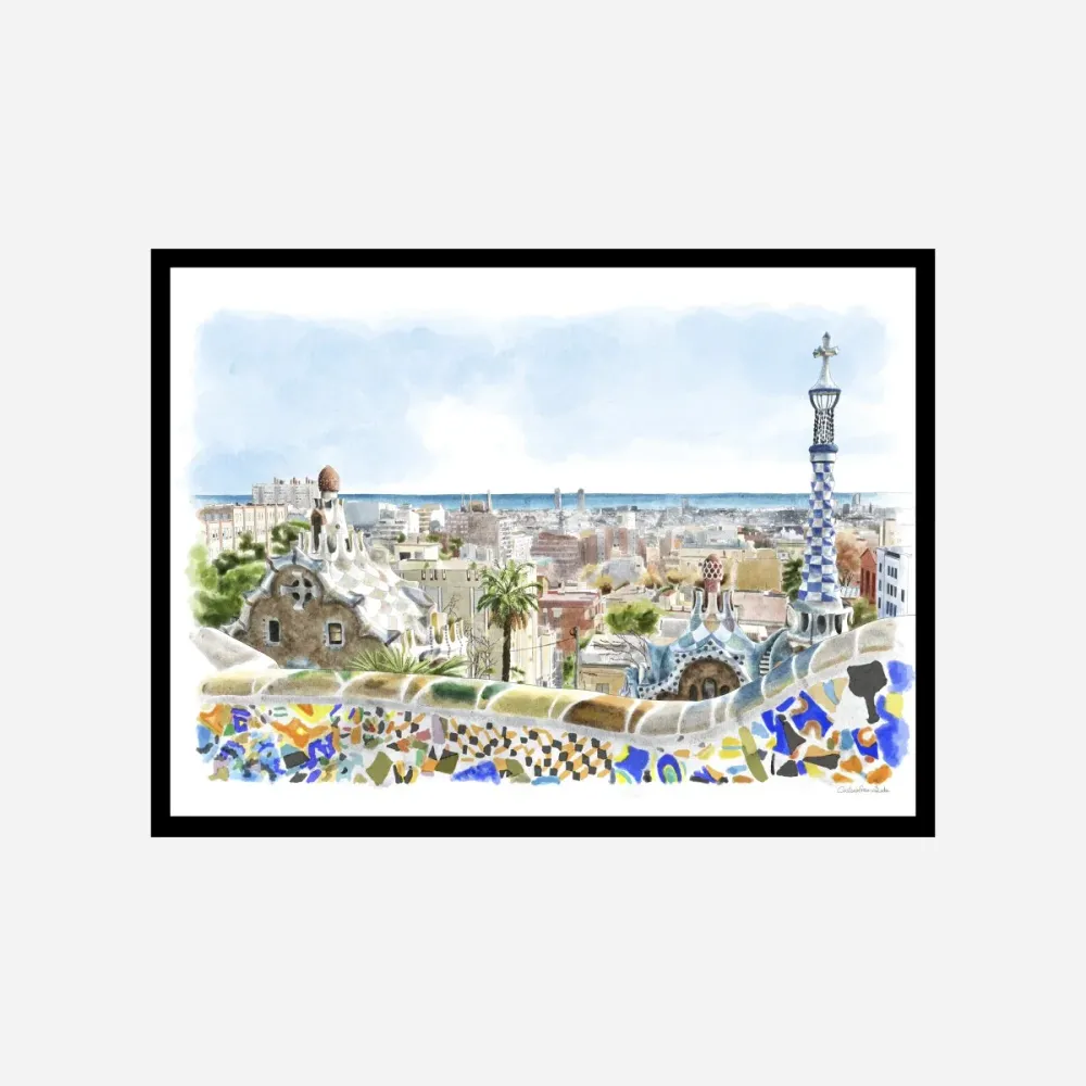 Park Güell Vistas Art Print A5 LNC Originals