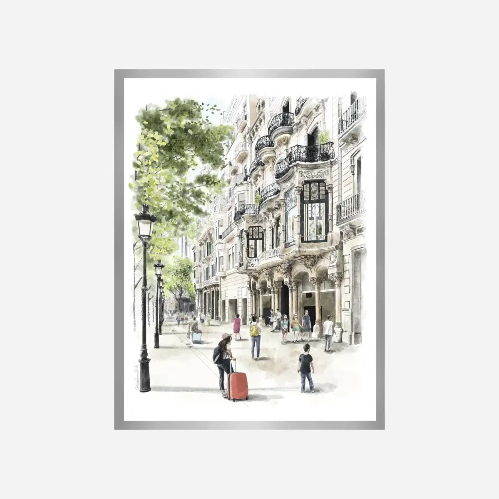 Passeig De Gracia Art Print A5 LNC Originals