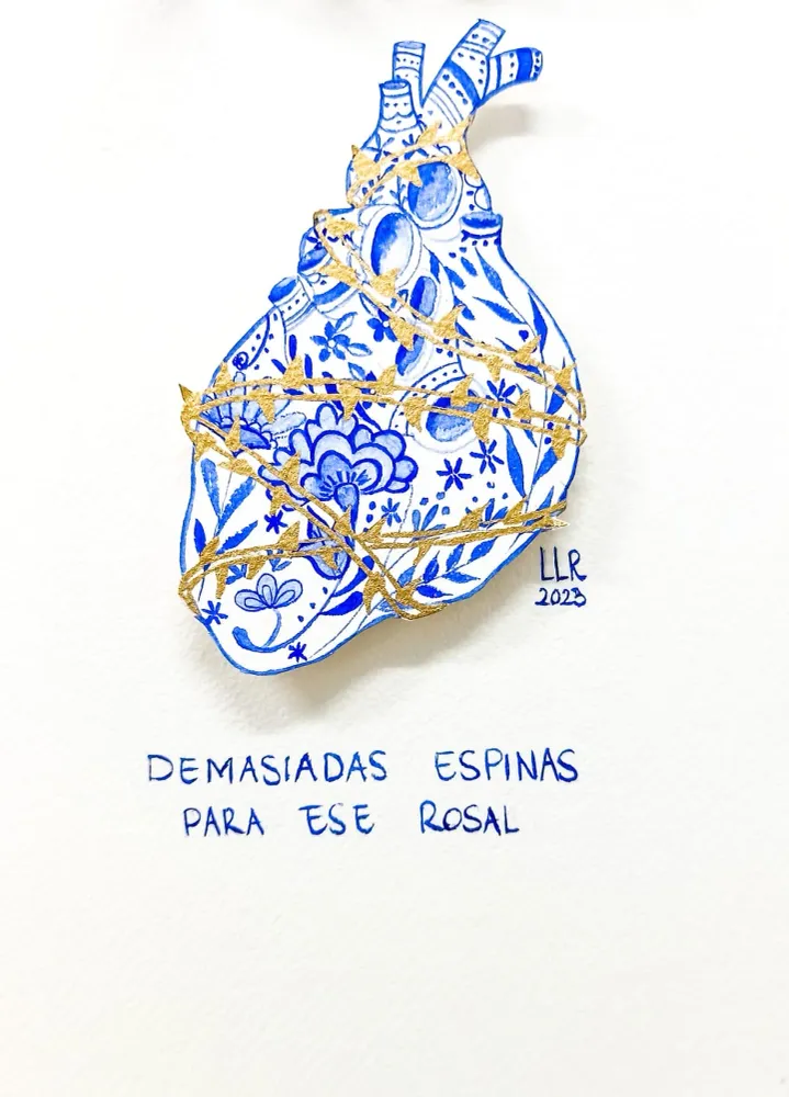 Lámina Demasiadas espinas para ese rosal - Corazón relieve Lola Lobato LLR