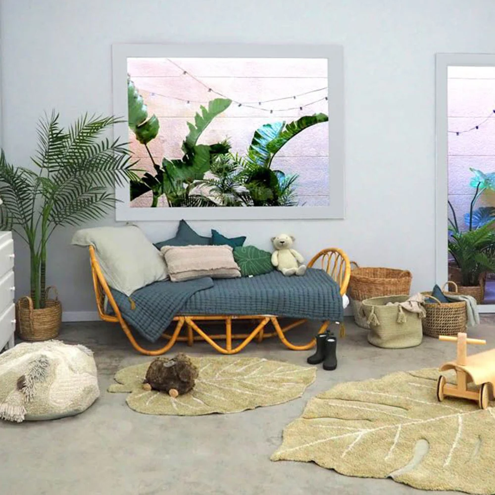 Alfombra lavable Lorena Canals Mini Monstera Olive