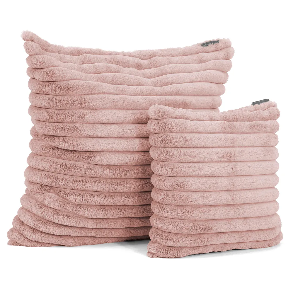 Fundas de Cojín Extra Grande 70 x 70cm - Pana de Felpa Ultra Rosa Empolvado Rosa Lounge Pug