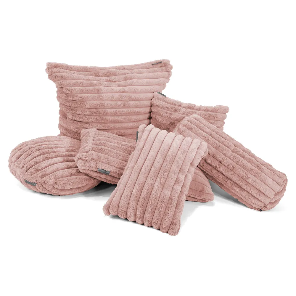 Fundas de Cojín Extra Grande 70 x 70cm - Pana de Felpa Ultra Rosa Empolvado Rosa Lounge Pug