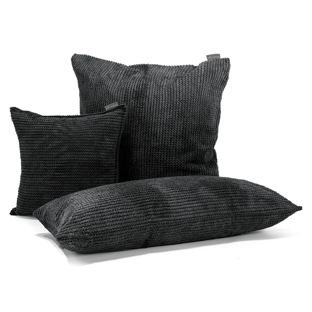 Fundas de Cojín Extra Grande 70 x 70cm - Pompón Negro Negro Lounge Pug