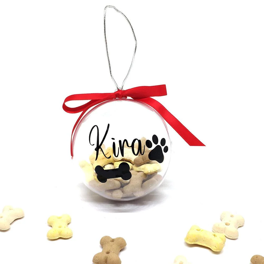 Bola de Navidad Personalizada Transparente Perro Mascota Lulamuk
