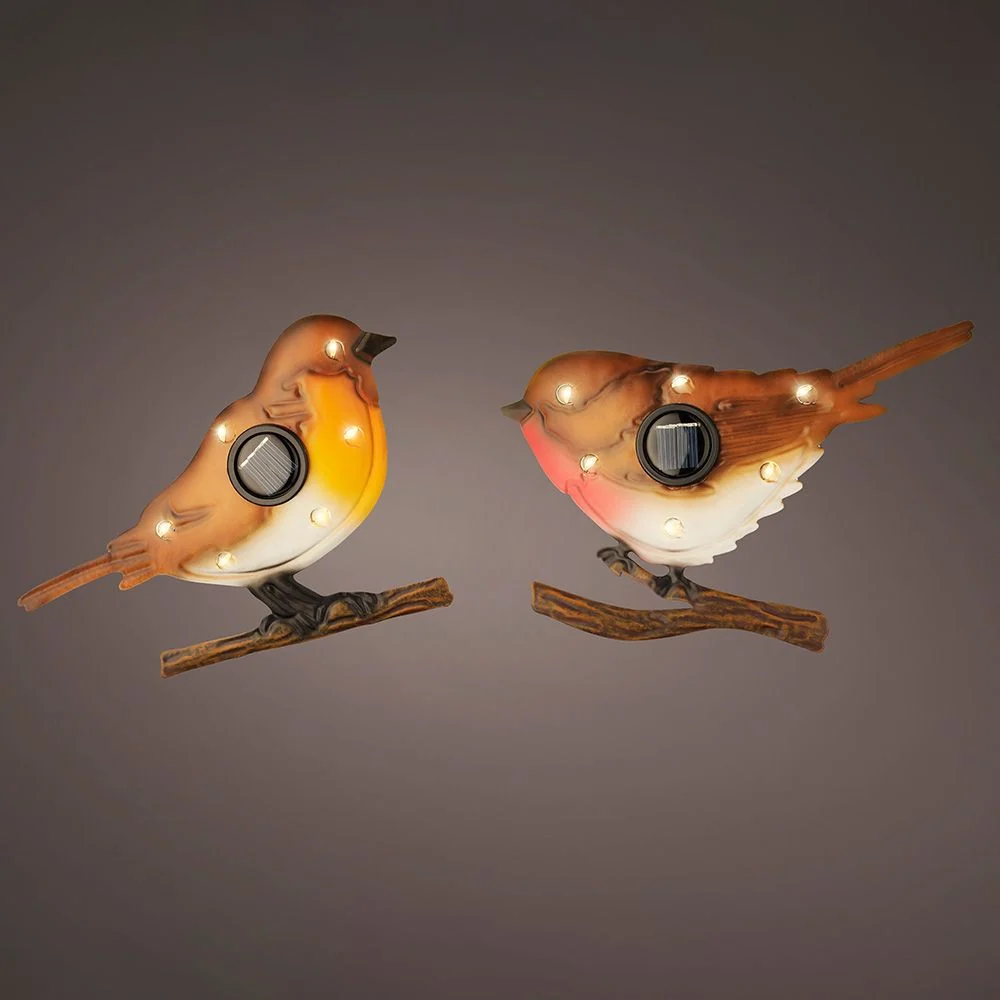 FIGURA SOLAR DE PÁJARO METÁLICO COLORES SURTIDOS LUMINEO