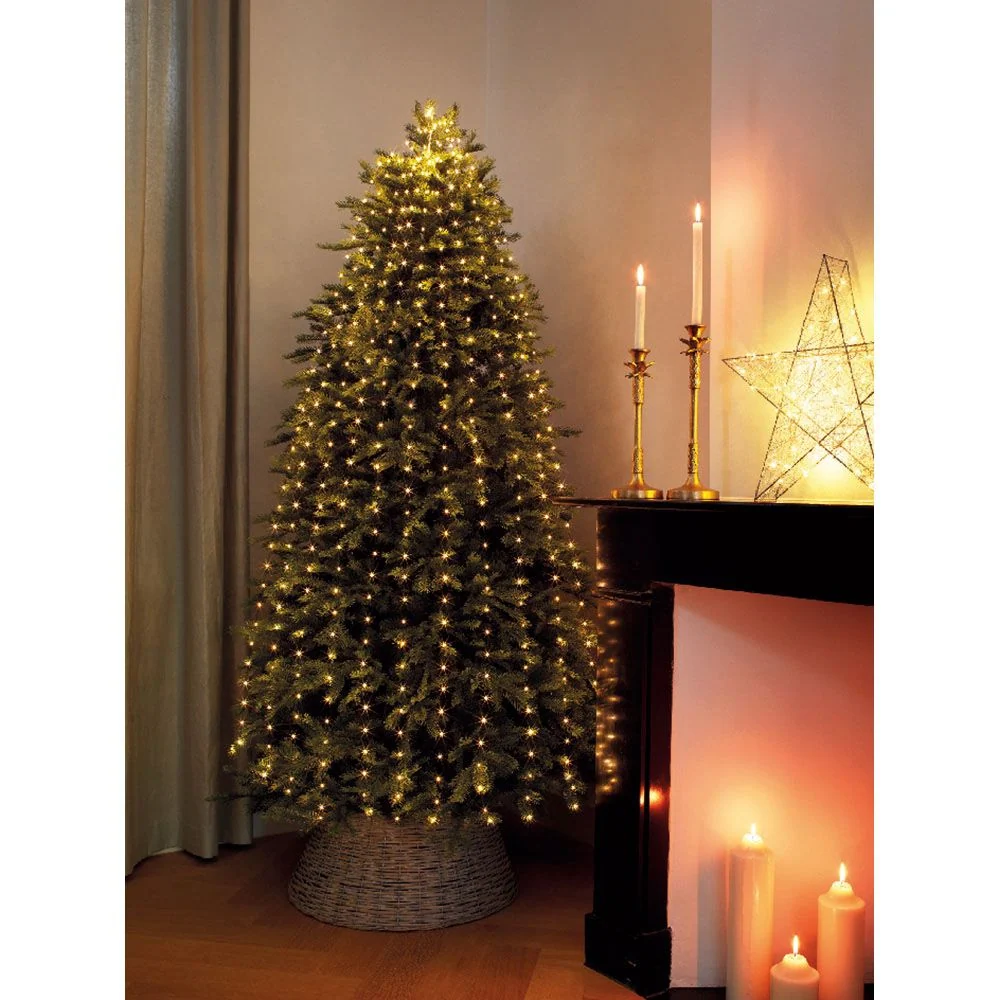 GUIRNALDA FIJA MICRO LED PARA ÁRBOL DE 180 cm, 408 LEDS, LUZ CÁLIDA, EXTERIOR LUMINEO