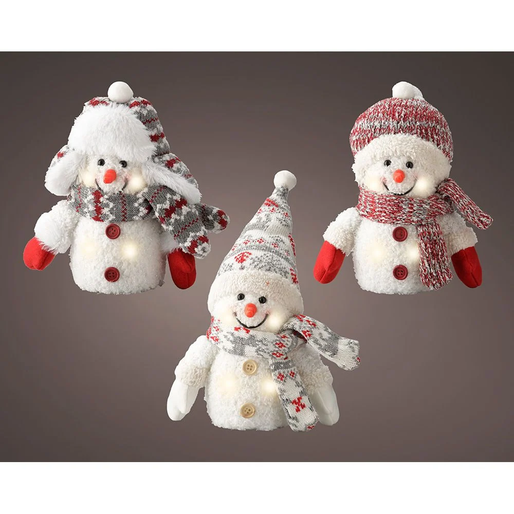 MUÑECO DE NIEVE CON MICROLED, MODELO VARIADOS, 11 x 8 x 18 cm LUMINEO