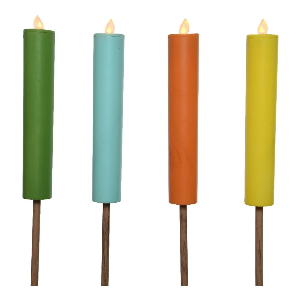 VELA SOLAR EFECTO LLAMA Ø4 x 90 cm COLORES SURTIDOS LUMINEO