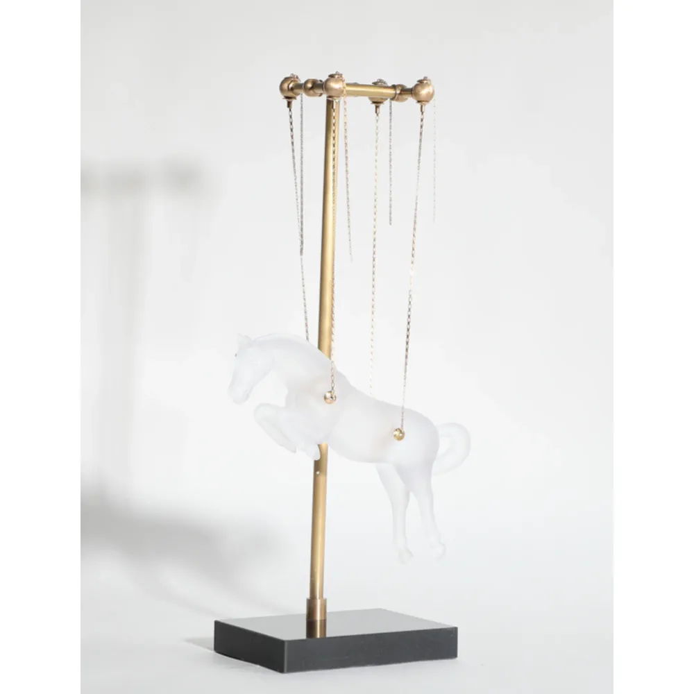 ESCULTURA DE CABALLO BLANCO 46*11*25CM LUXURY LIVING